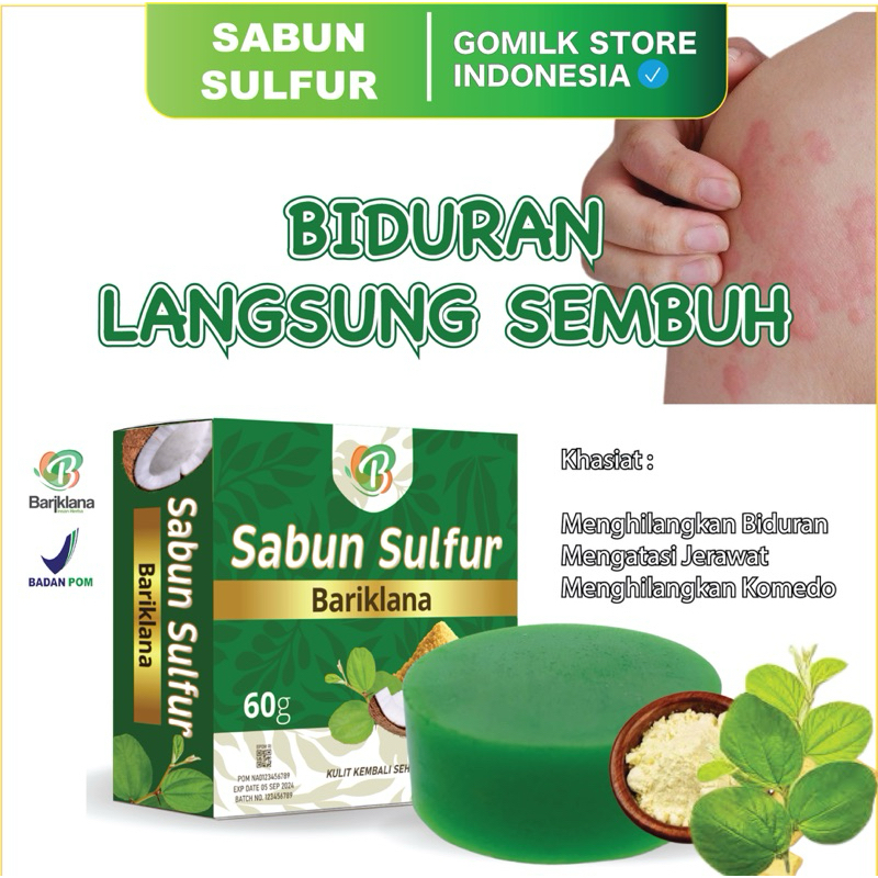(COD) SABUN SULFUR 60gr Mengatasi Biduran Gatal Panu Kadas Kudis Eksim Sabun Panu Sabun Biduran Gata