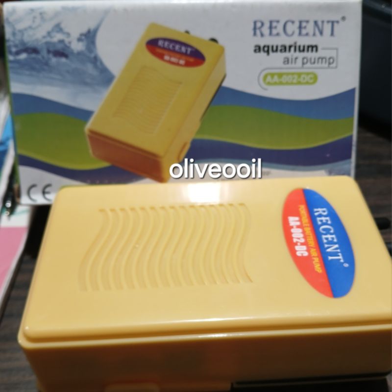 Aerator Pompa Oksigen Aquarium Akuarium DC Air Pump Baterai Batere Batre Recent (Belum termasuk bate