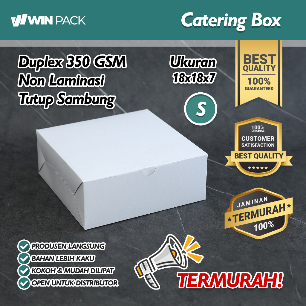 OLIV (20 Pcs) Box Nasi Box Kotak Catering Ukuran 20x20 18x18 Premium Putih Bersih