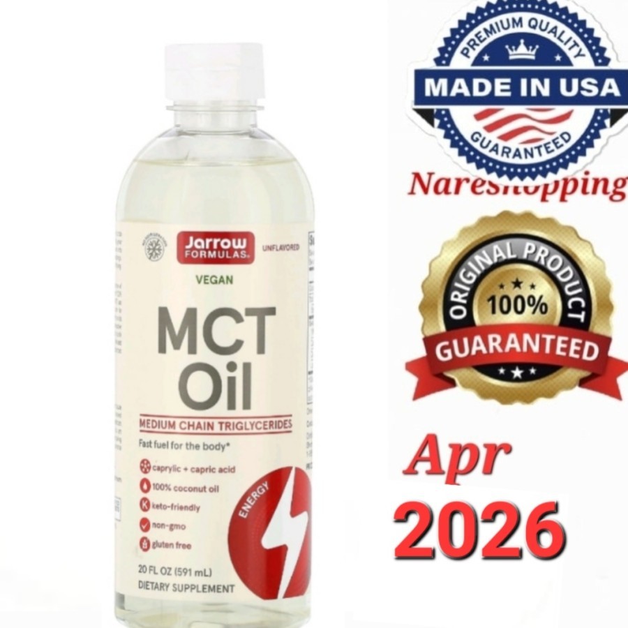 

Jarrow Formulas Organic MCT Oil, Unflavored 591ml C8 + C10 100% Brain