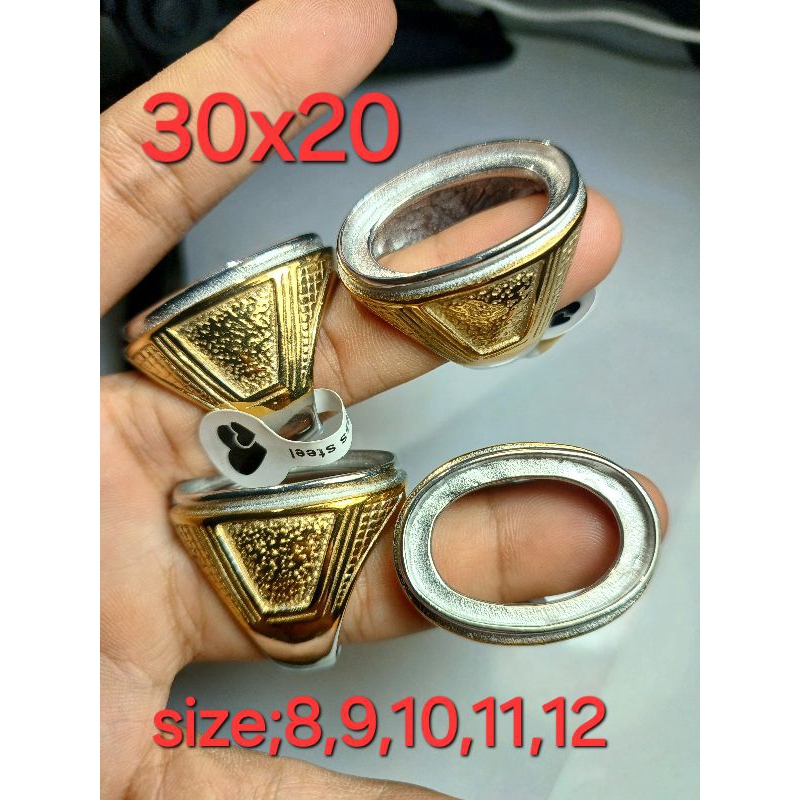 30x20 EMBAN RING TITANIUM SIZE 8,9,10,11,12