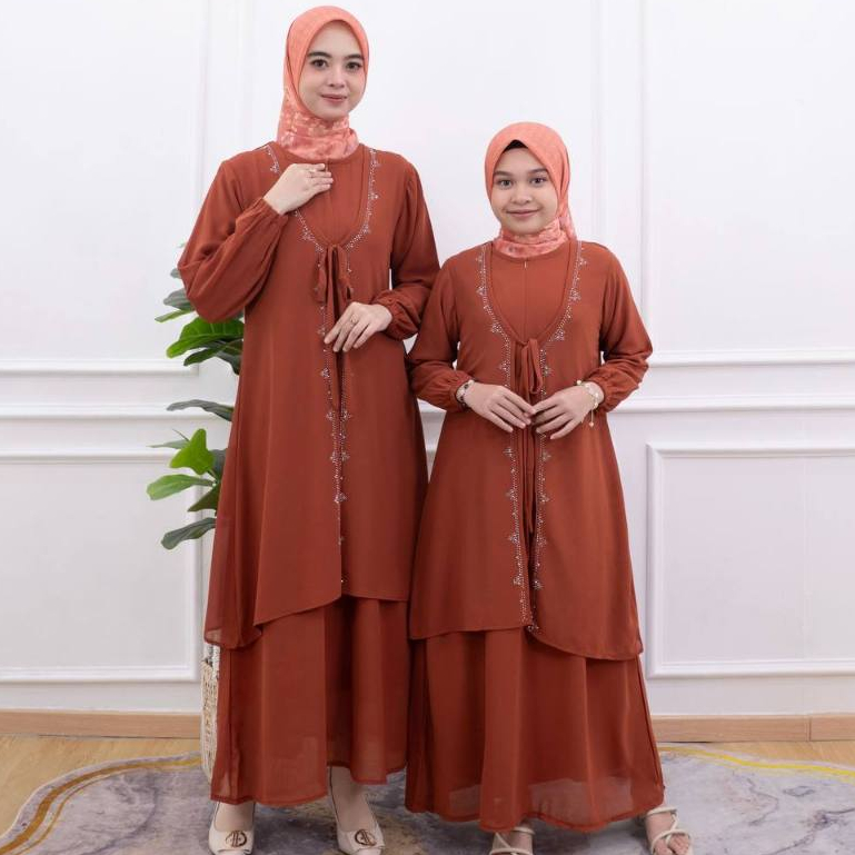 SHABIRA GAMIS OUPLE MALAYSIA IBU DAN ANAK - DRESS CERUTY BELAH IKAT PAYET - MALAYSIA - SERAGAMAN