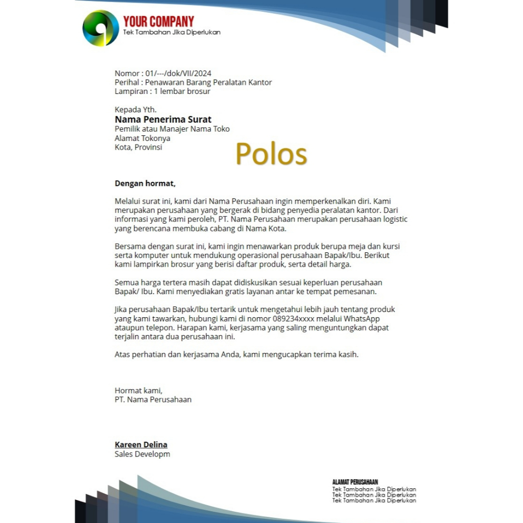 

Kop Surat A4 Dalam Bentuk Softcopy PPTX Plus Model Kop02