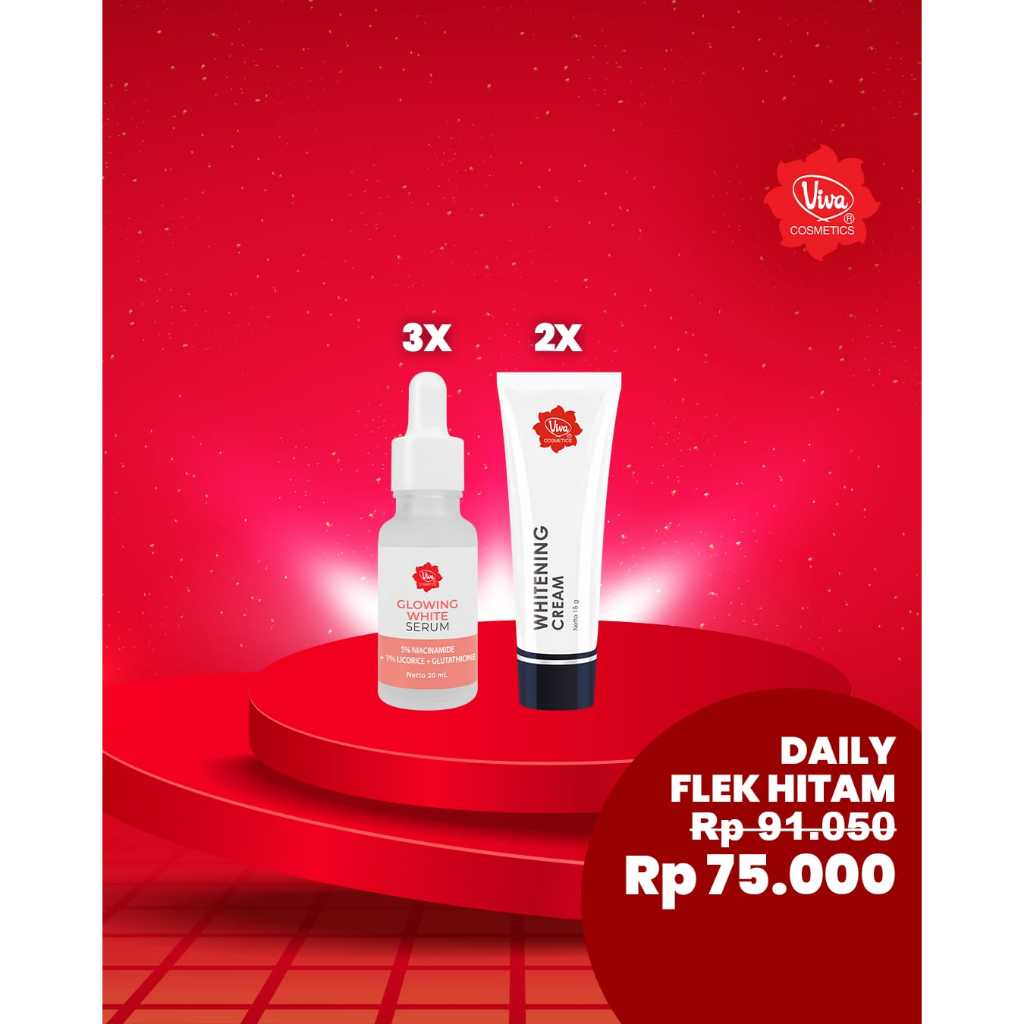 Paket 3 Viva Glowing Serum, 2 Viva Whitening Cream 15 gr Viva Cosmetics