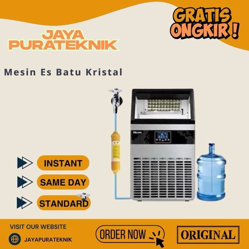 Mesin Es Batu Kristal Iceler Ice Maker 200kg/24Jam untuk Cafe Restoran Cube Ice Maker
