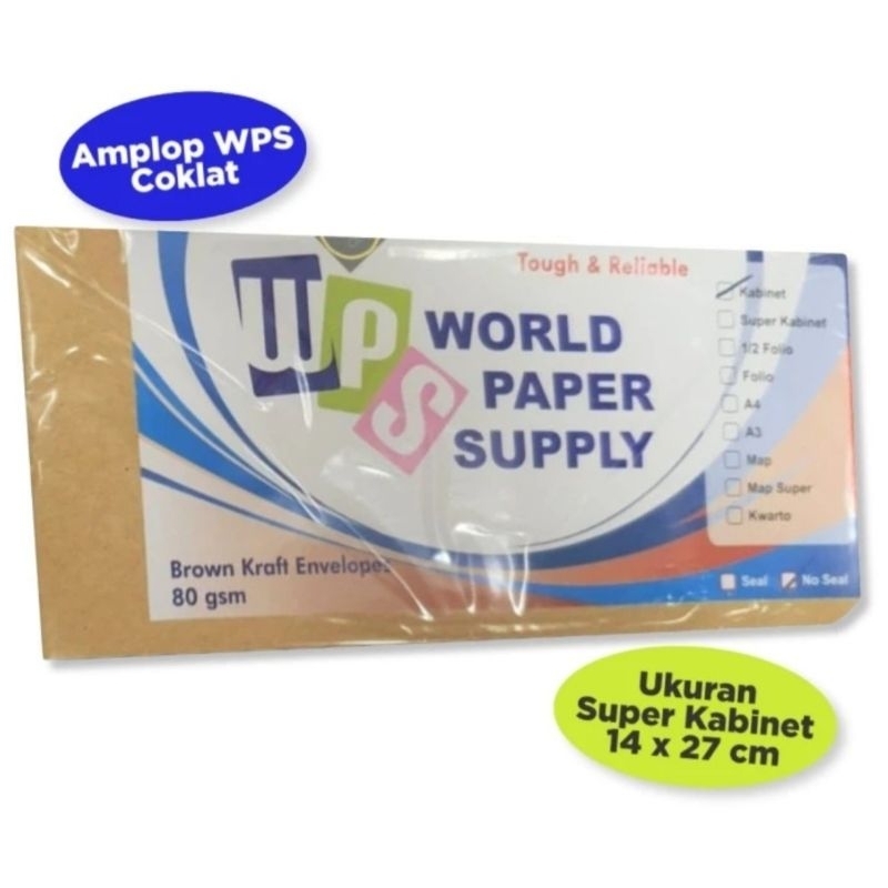 

WPS - Amplop Coklat Ukuran Super Kabinet ( 14x27 ) 80gsm