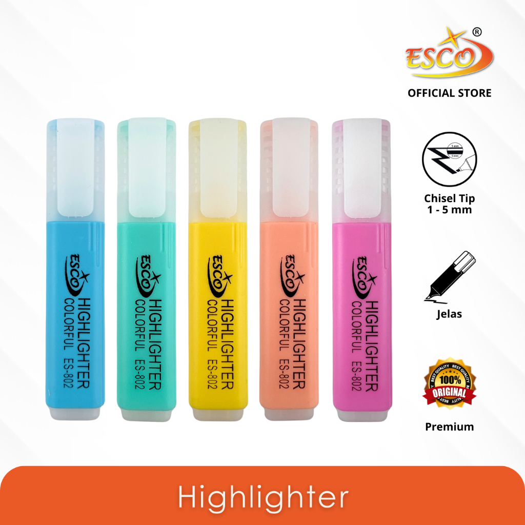 

Esco Highlighter Warna Cerah ES-802
