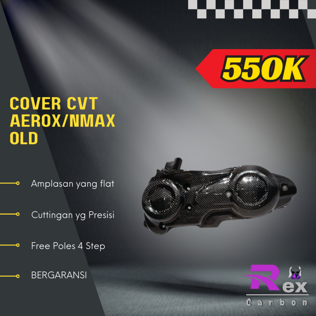 Cover/Tutup CVT aerox Old carbon kevlar/ karbon fiber