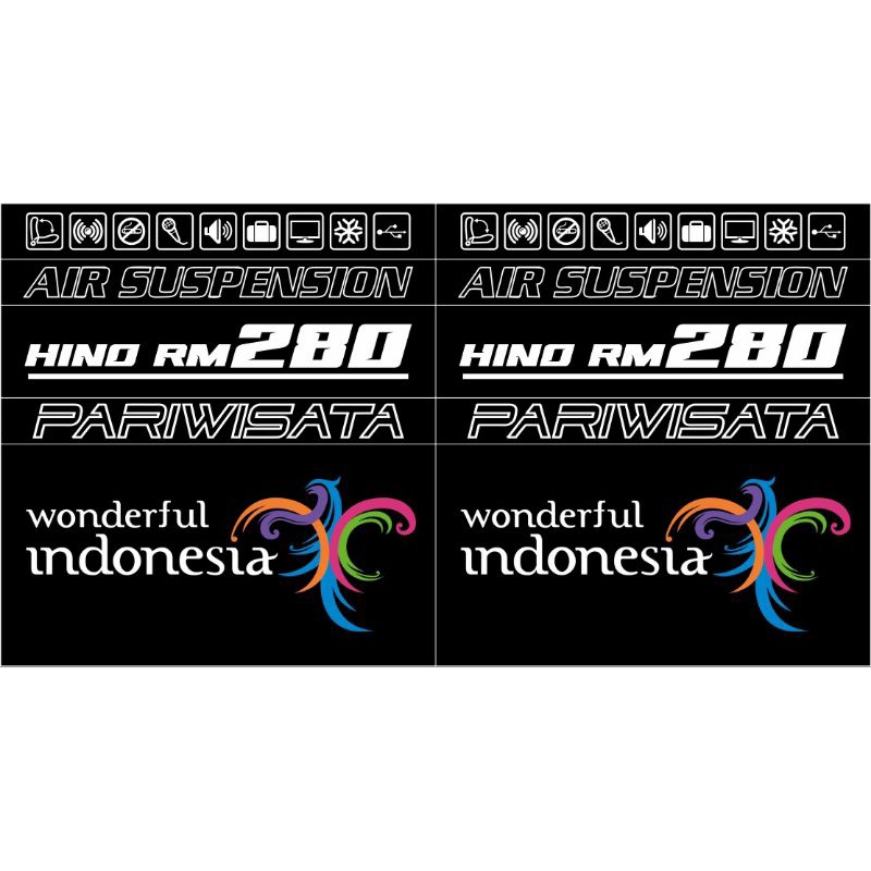 Stiker miniatur bus, stiker fasilitas bus, stiker bus, livery bus