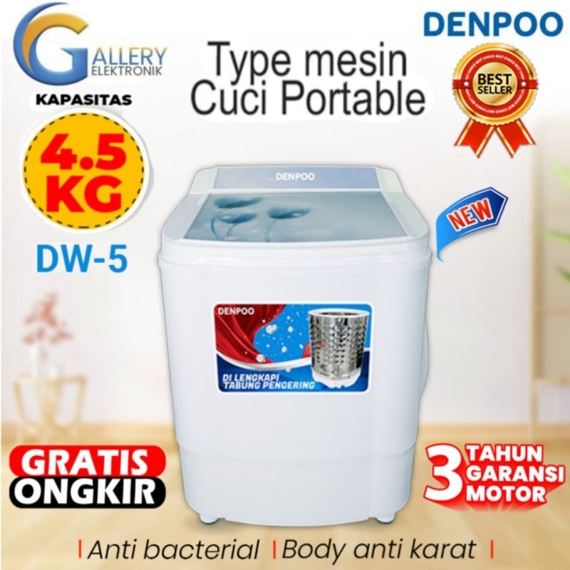 Denpoo Mesin Cuci Portable Mini Praktis -Denpoo DW 5 ( 4,5Kg )