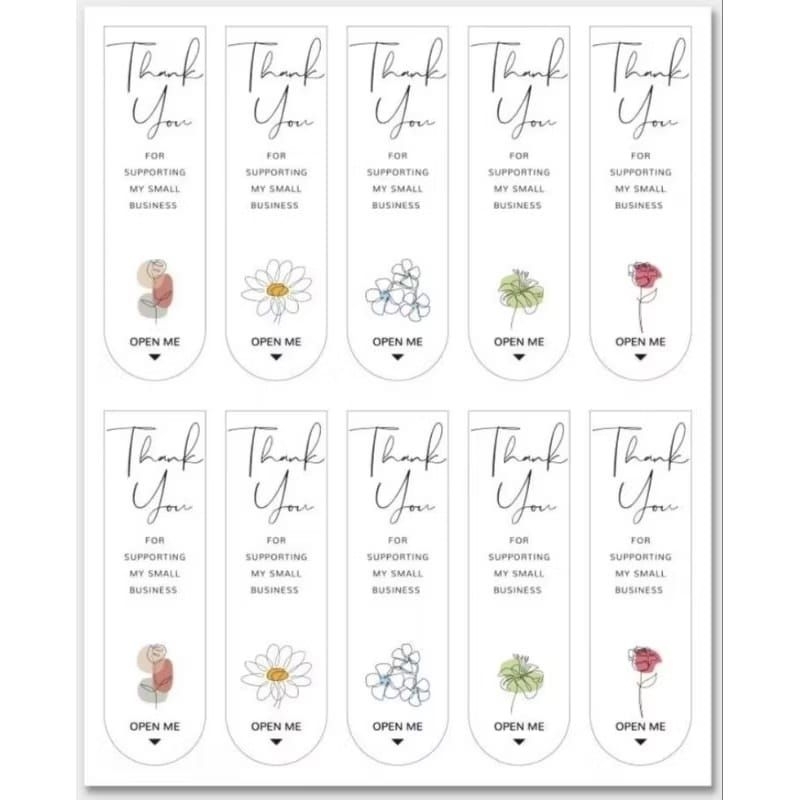 

TU 50 Pcs Stiker Label Open Me Thank You For Your Order