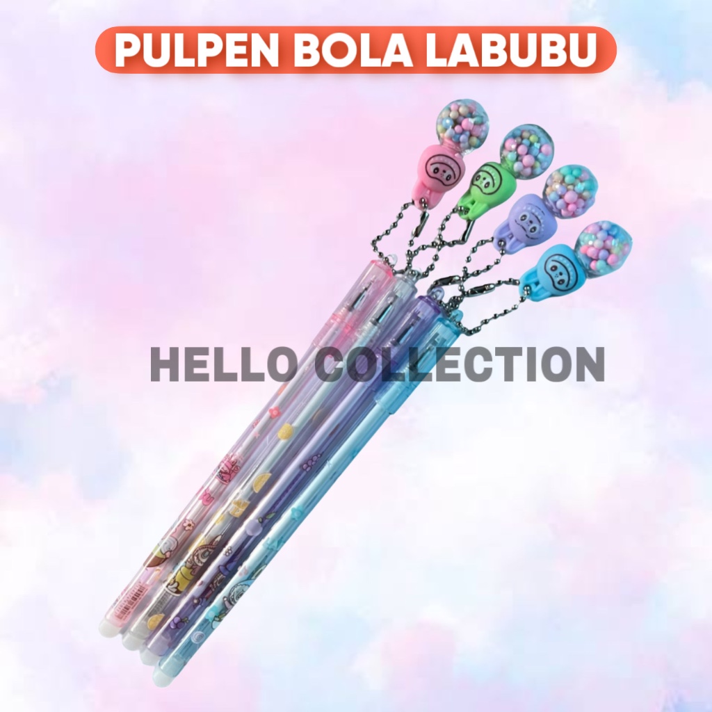 

Pen Anak Gantungan Bola Labubu Pulpen Gel Karakter Lucu Imut 0.5mm