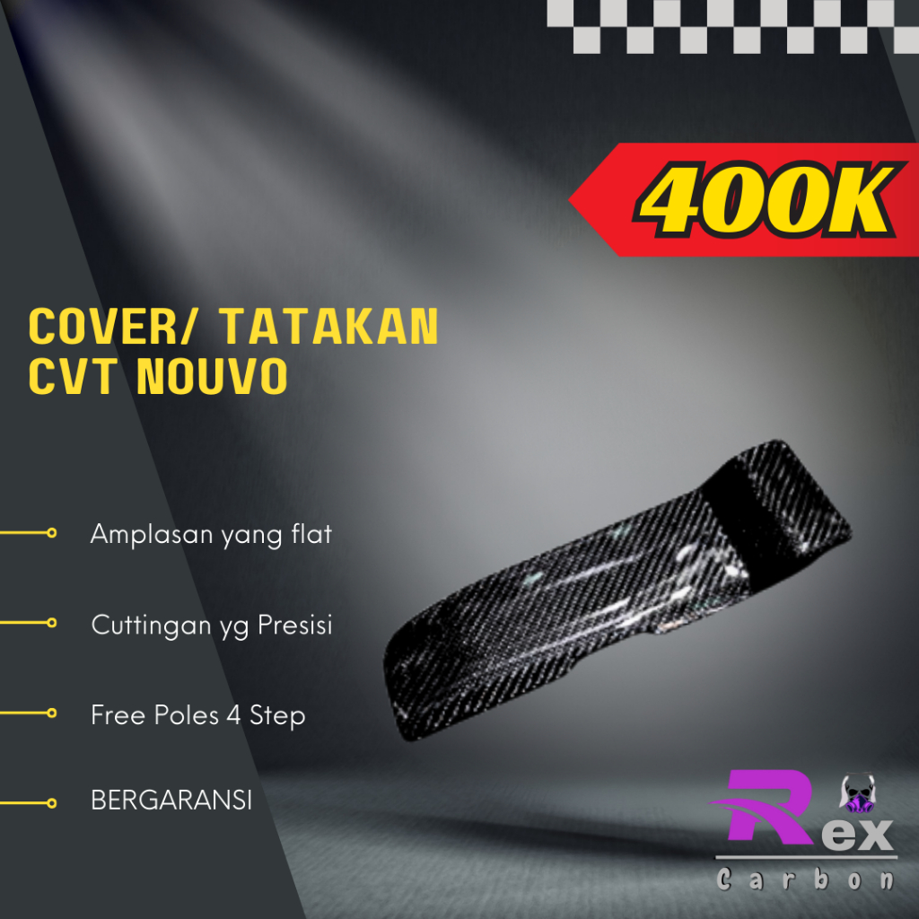cover cvt/ tatakan cvt nouvo Carbon kevlar/ karbon fiber