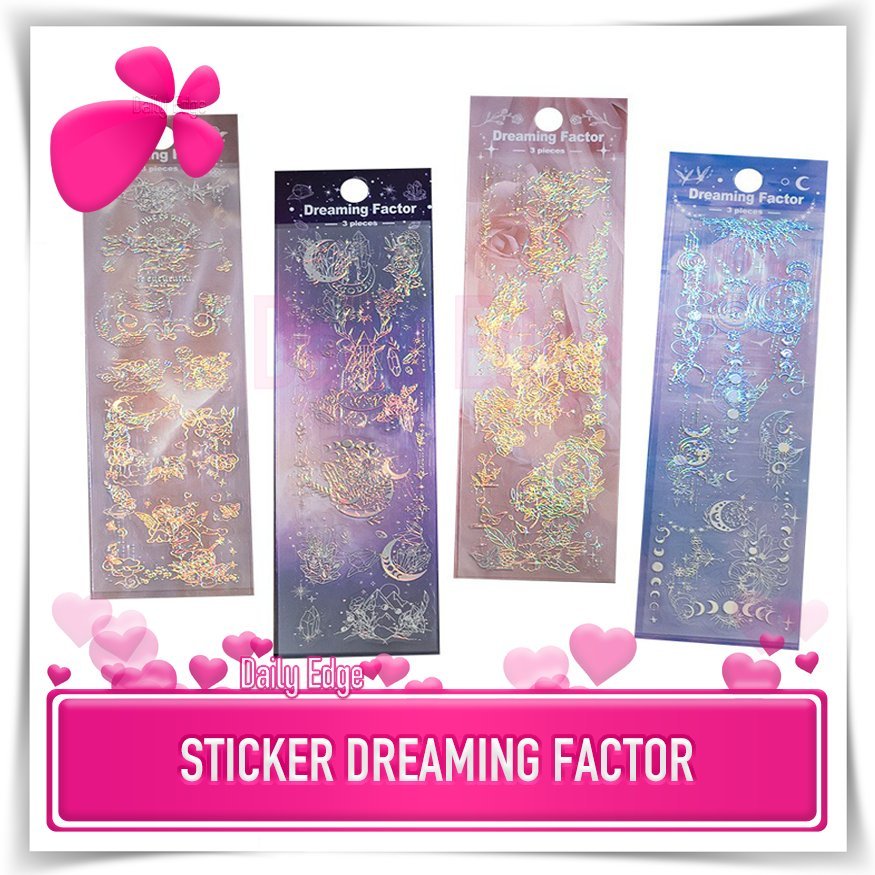 

Daily Edge Stiker Dreaming Factor Laser Shining Sticker Scrapbook Notebook Journaling Laptop Diary Harian