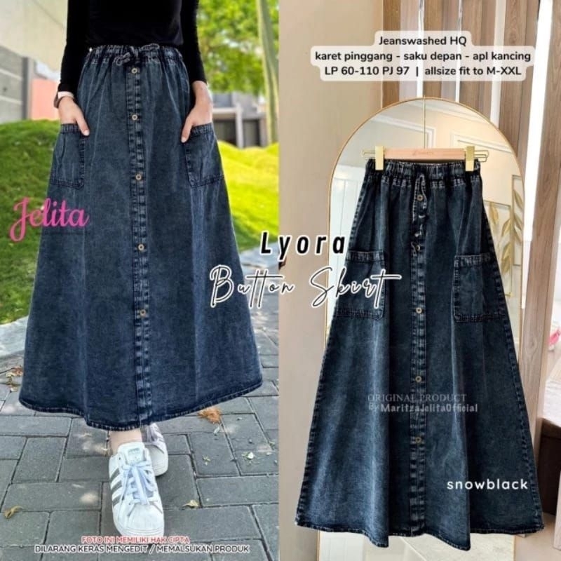 Premium Rok Jeans Cargo-Rok Jeans Cargo Wanita-Rok Jeans Cargo Jumbo-Rok Jeans Cargo Wanita Panjang