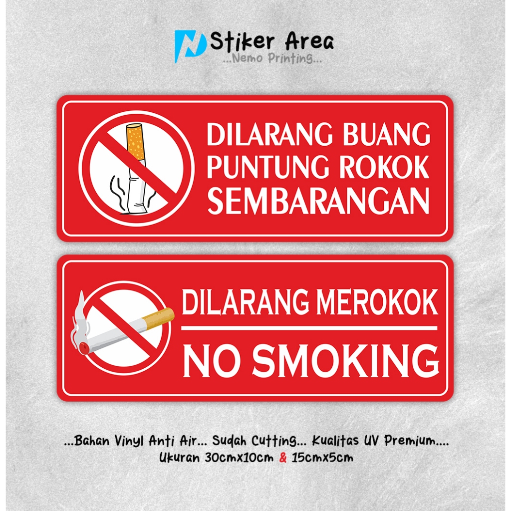 

Stiker No Smoking Area, Stiker kaca, stiker dingding, - SA