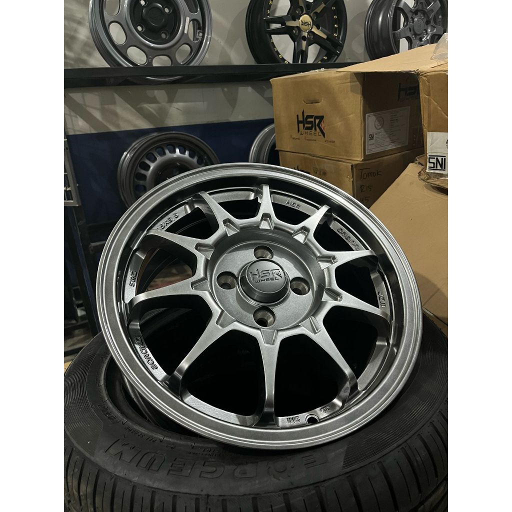 Velg Mobil Jdm Ce28 Ring 15 Single Pcd4x100 Hyper Black Bestfor Brio,Sigra,Avega