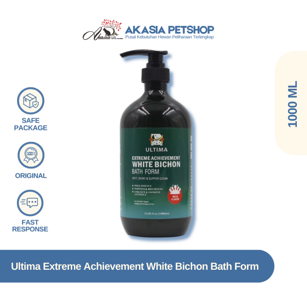 Ultima Extreme Achievement White Bichon Bath Form 1000ml | Shampoo Anjing Bichon