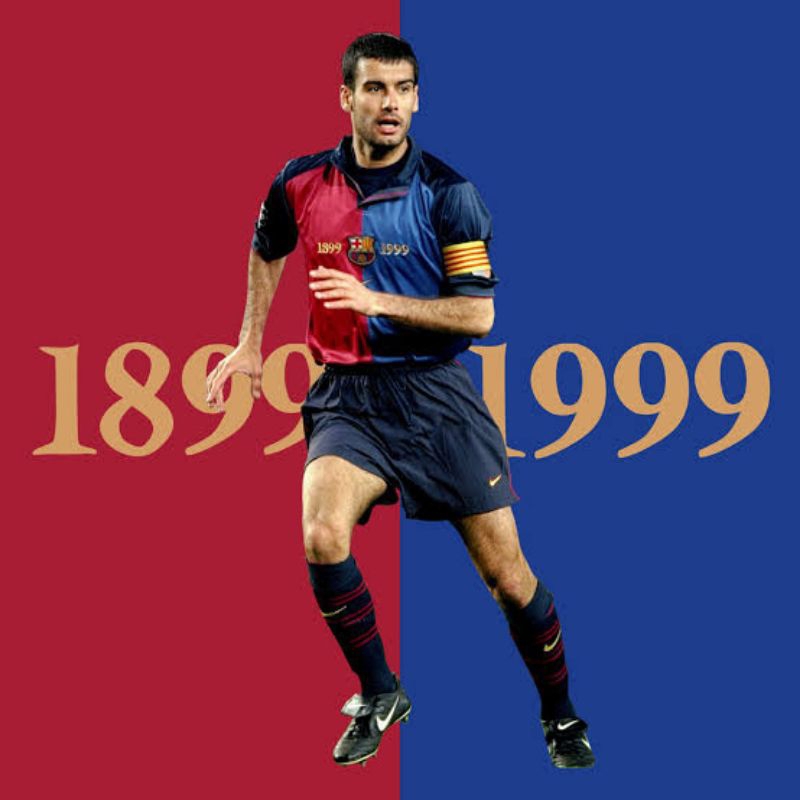 Gratis Nameset GUARDIOLA + Full Patch Jersey Retro Long Sleeves Barcelona 1999 2000 Size XL