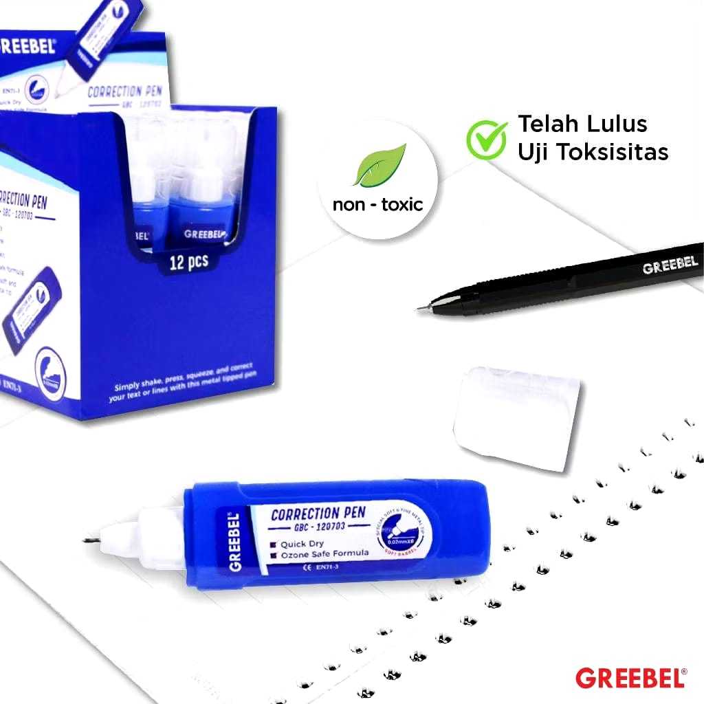 

GREEBEL Correction Pen Cair Tip Ex / GBC 120703 (PCS) Stipo Tip-Ex