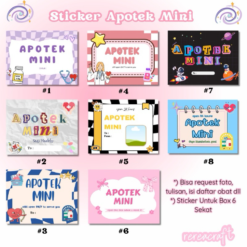 

[Hanya Sticker] Sticker Apotek Mini - Untuk Box 6 Sekat - Design Sticker Apotek Mini - Bagian Sticker Depan Belakang