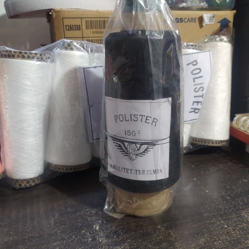 [PROMO]Benang Obras Polyester Warna Hitam Besar