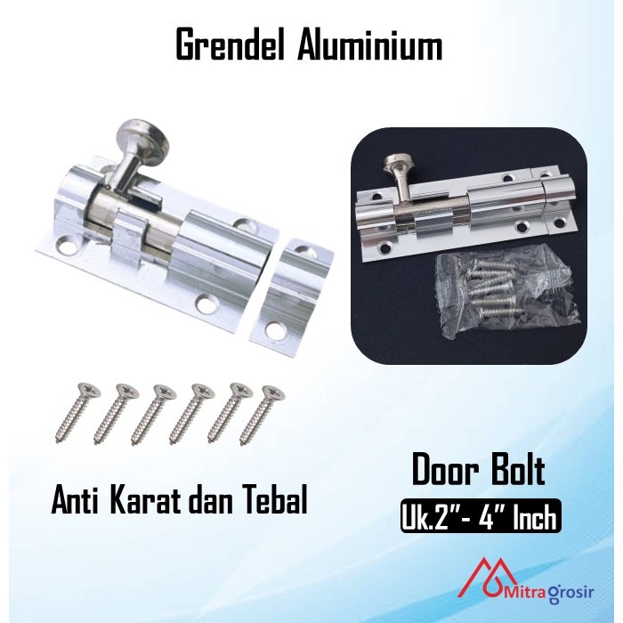 Grendel Pintu Rumah / Selot Pintu Rumah Aluminium 2 / 3 /4 / Slot Pintu Rumah / Selot Jendela AMANI