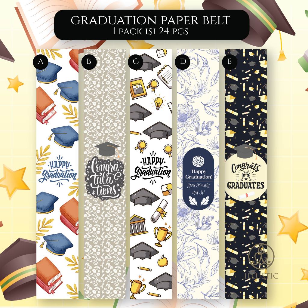 

Paper Belt Sleeve Happy Graduation Wisuda (isi 24 Pcs)