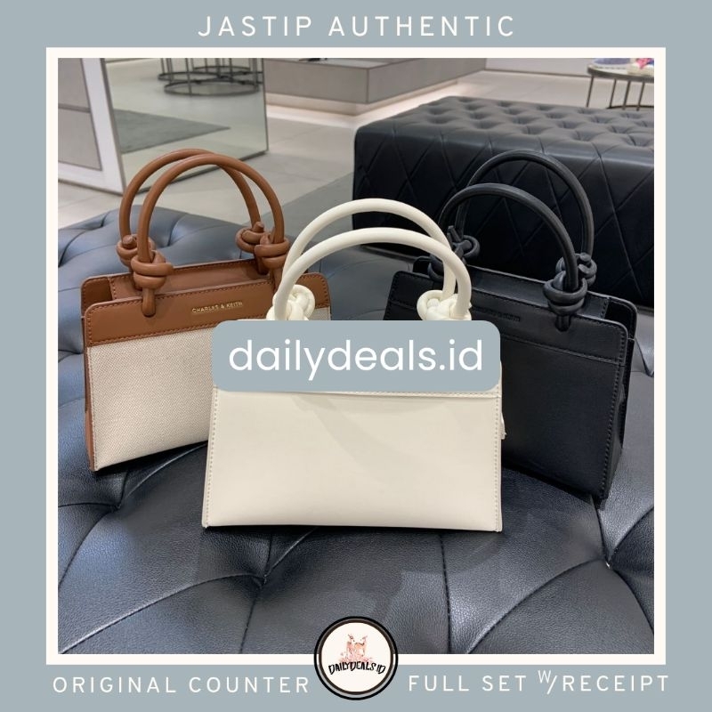 #2-30271483 Sabine Knotted - Jast[p] CK ORIGINAL COUNTER HANDLE TRAPEZE TOTE BAG TAS STORE AUTHENTIC