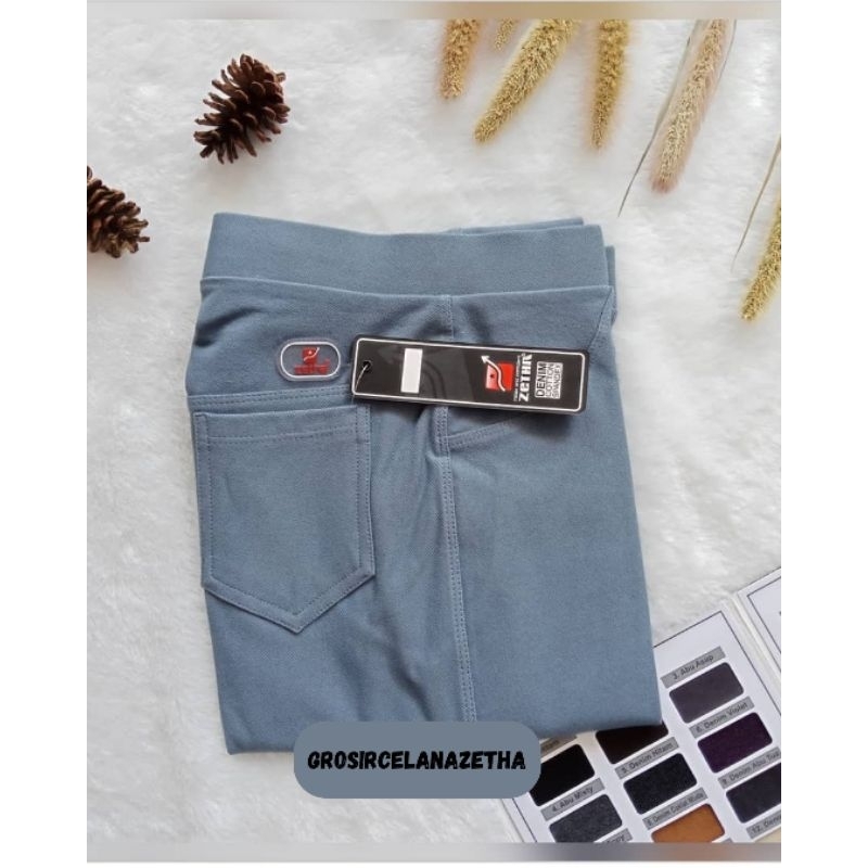 Celana Panjang Wanita Warna Denim Abu Muda Zetha Celana Kerja Legging Wanita Zetha Celana Olahraga