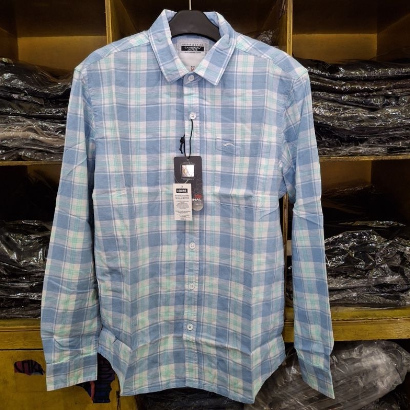 Kemeja pria lengan panjang Cardinal Jeans - Biru langit