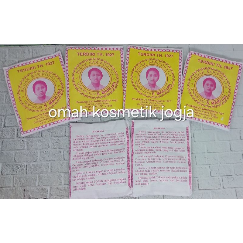 bedak dingin saripohatji / saripohaci 100% original. Bedak jadul masker saripohatji sachet