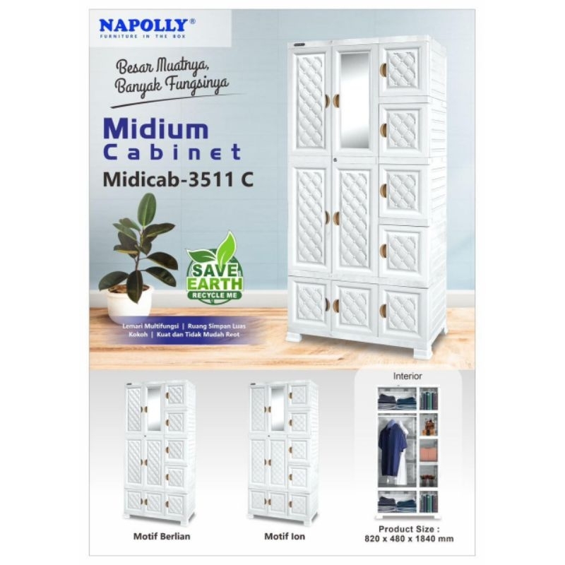 Lemari plastik Napoly midicab
