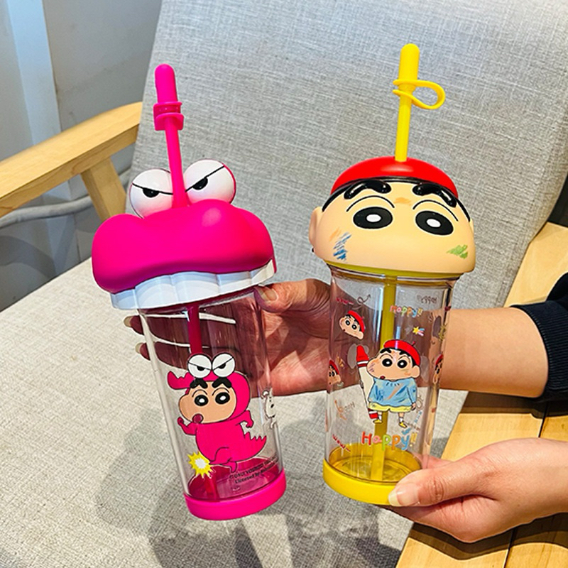 [READY] Tumbler Shinchan dengan Sedotan 500ml - Tumbler Sinchan Licensed - Botol Minum Sinchan