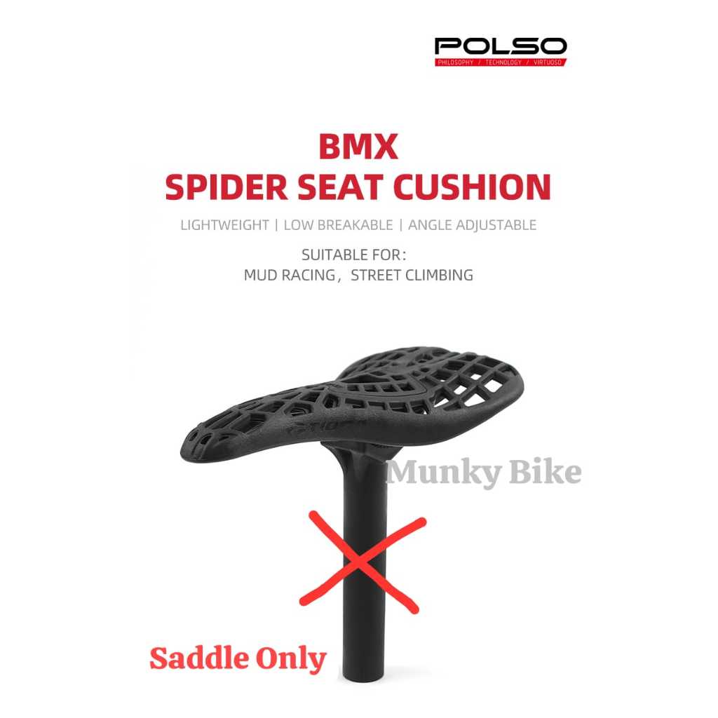 Polso Sadel Jok Spider Jaring Jaring Nylon Fiber Sepeda BMX DJ Bike Saddle Tipe Pivotal Ultralight