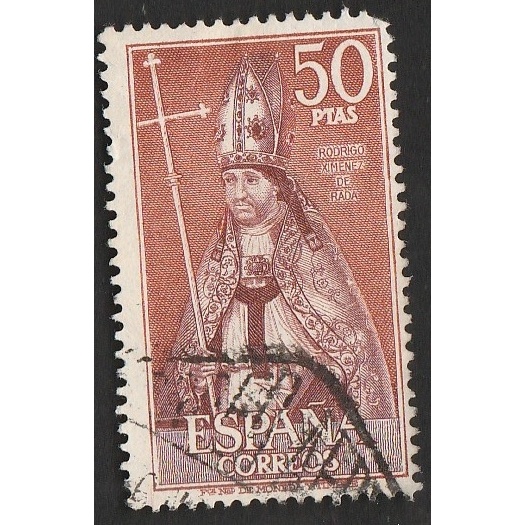 

A 11146 SATU BUAH PRANGKO SPANYOL NOMINAL 50 PESETAS TEMA RODRIGO XIJIMENEZ DE RADA DENGAN KONDISI SUDAH ADA CAP