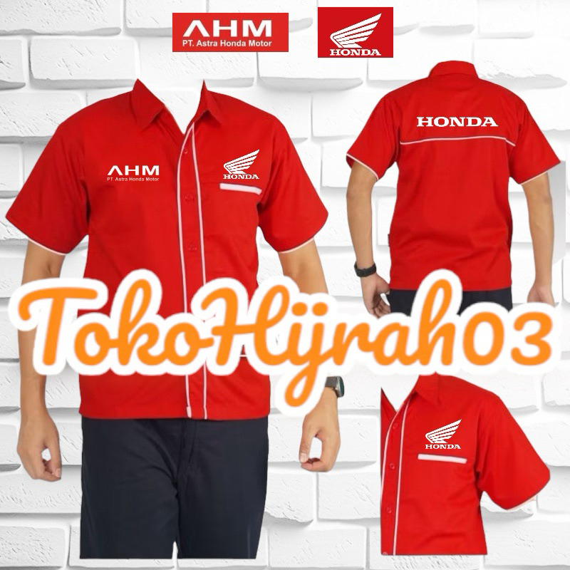 KEMEJA AHM HONDA KEMEJA KERJA AHM MOTOR KEMEJA HONDA AHM PT ASTRA HONDA MOTOR SERAGAM AHM HONDA SERA