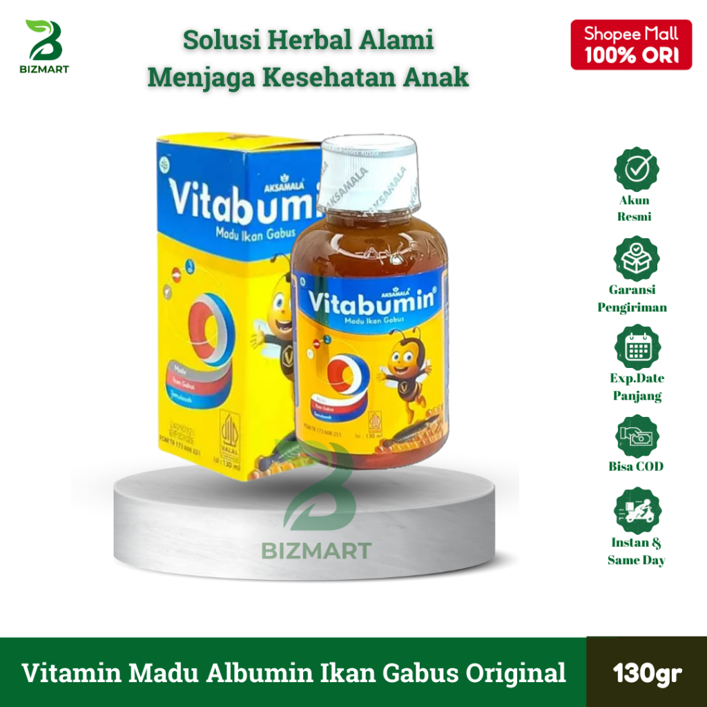 Vitabumin Madu Ikan Gabus Kutuk Asli Original 130ml Vitamin Untuk Menjaga Kesehatan Anak