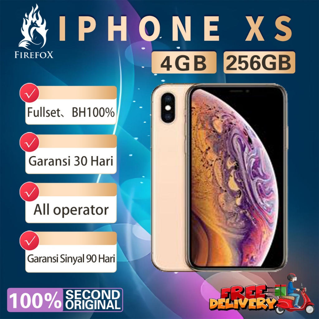 iPhone XS 256GB Second BEKAS ORIGINAL100% INTER 5.8"OLED-Ori FULLSET Mulus Like New Smartphone