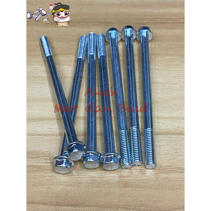 Baut CVT M6x90 / Baut Blok Mesin M6x90 / Baut Flange Bolt M6x90 Kunci 8