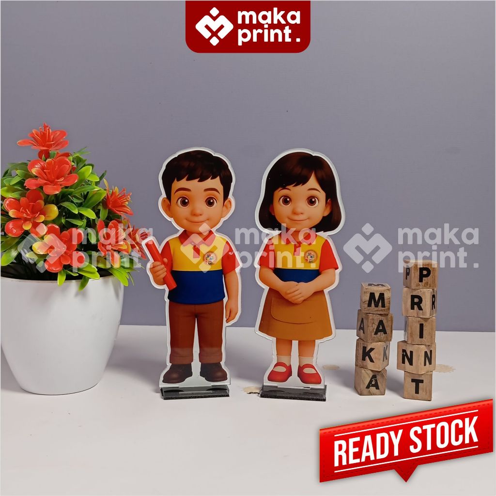 Makaprint Piala Bimba AIUEO Piala akrilik bimba piala karakter anak bimba 2mm