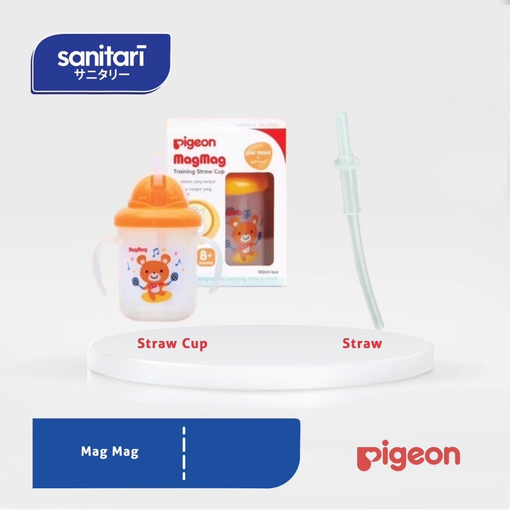 Pigeon Mag Mag Training Cup Straw Cup Perlengkapan Peralatan Botol Minum Bayi Sedotan Bayi Botol Min