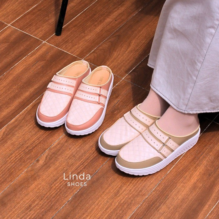 ONE LOVE LINDA SEPATU BUSTONG WEDGES MULES WANITA