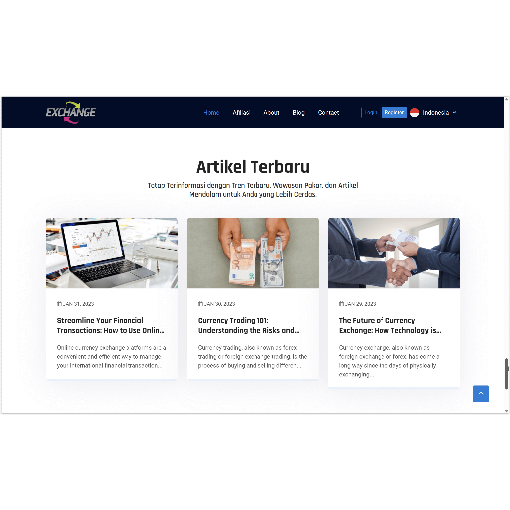 Web Platform Jasa Pertukaran Mata Uang (Exchanger)