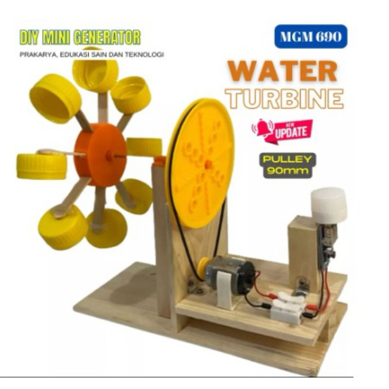 KIT EDUKASI WATER TURBINE GENERATOR / BALING-BALING KINCIR AIR UNTUK PRAKARYA GENERATOR MINI TENAGA 