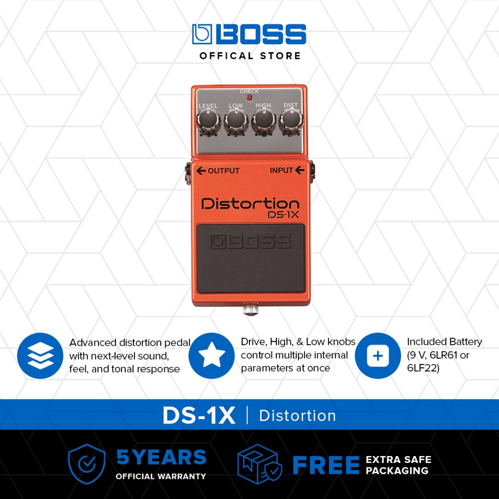 BOSS DS-1X Stompbox Pedal Efek Distorsi