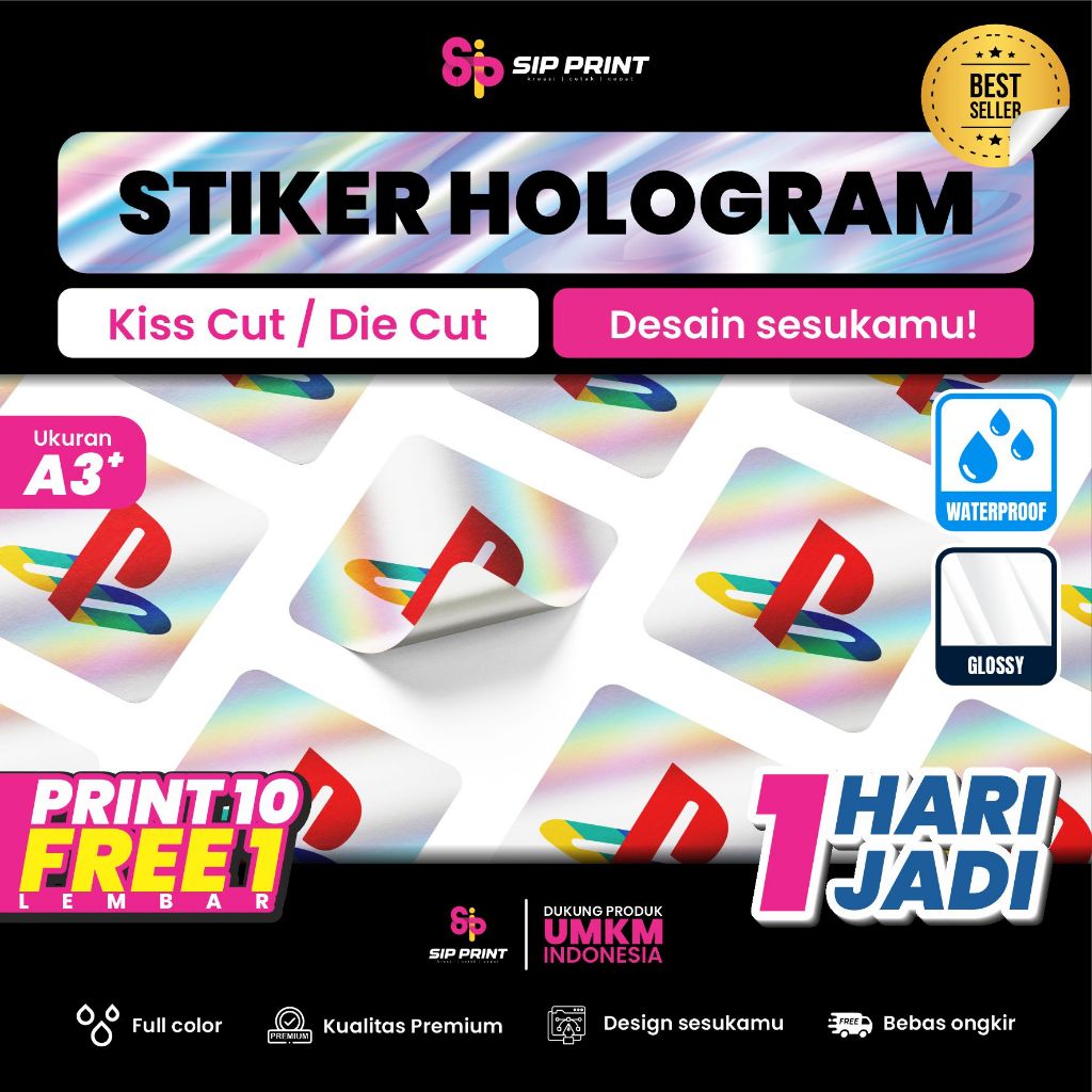 

Cetak Stiker HOLOGRAM/1 Hari Jadi/Label Rainbow/Stiker Segel/Stiker BUS/Cutting Custom/Tahan Air