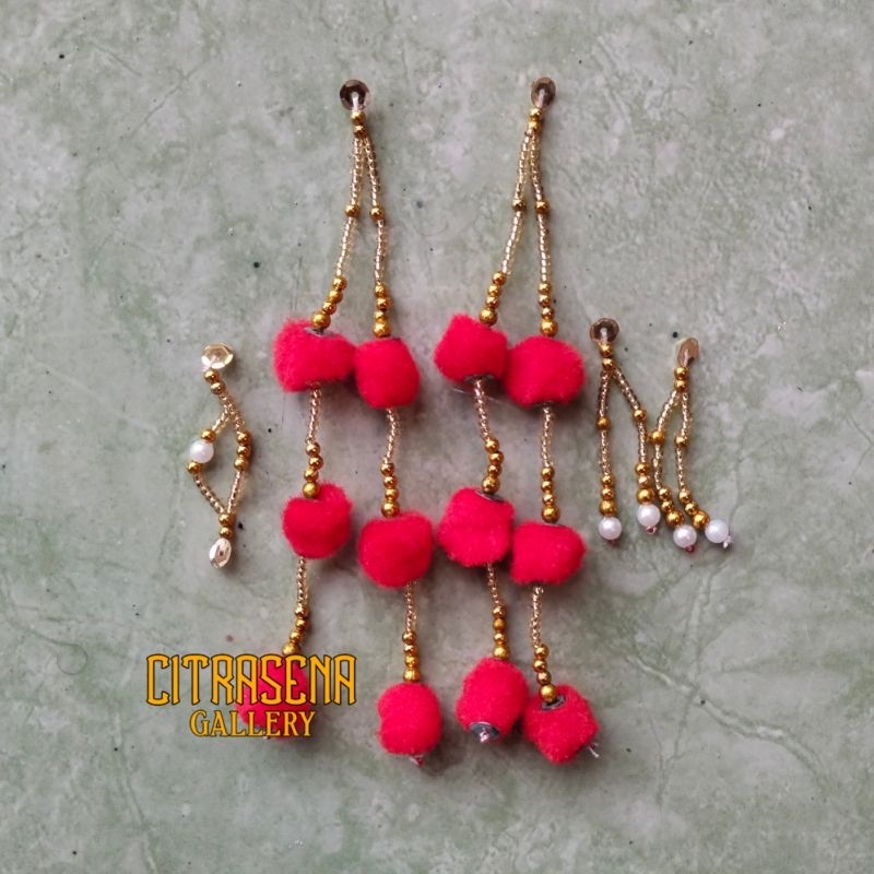 set anting rahwana kuning mas wayang golek