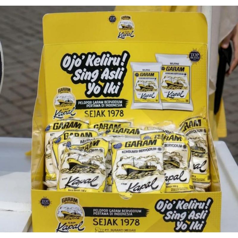 

Garam cap kapal kemasan ekonomis/garam meja beryodium