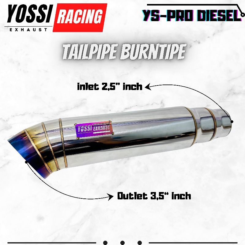 knalpot racing tailpipe burntipe YS-PRO DIESEL 3,5"inch